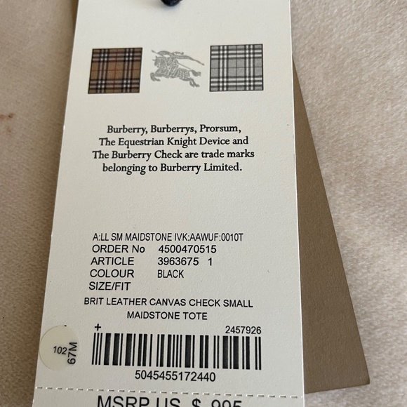 Burberry Maidstone small leather and canvas bag crossbody top handle - Picture 4 of 5